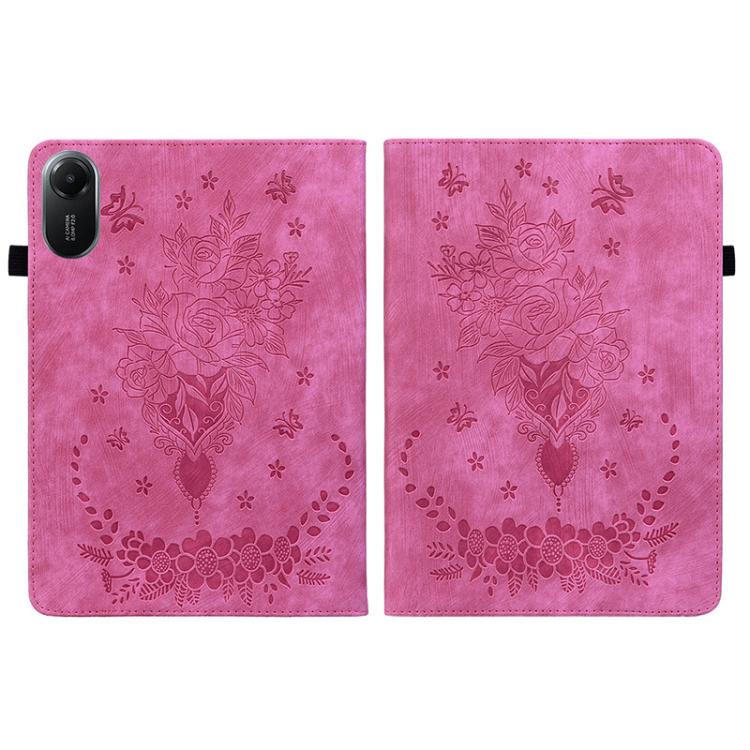 For Redmi Pad 2 / Redmi Pad SE 11 2025 Butterfly Rose Embossed Leather Tablet Case