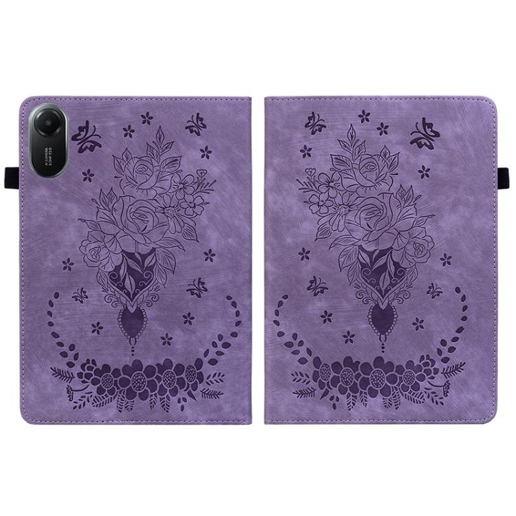 For Redmi Pad 2 / Redmi Pad SE 11 2025 Butterfly Rose Embossed Leather Tablet Case