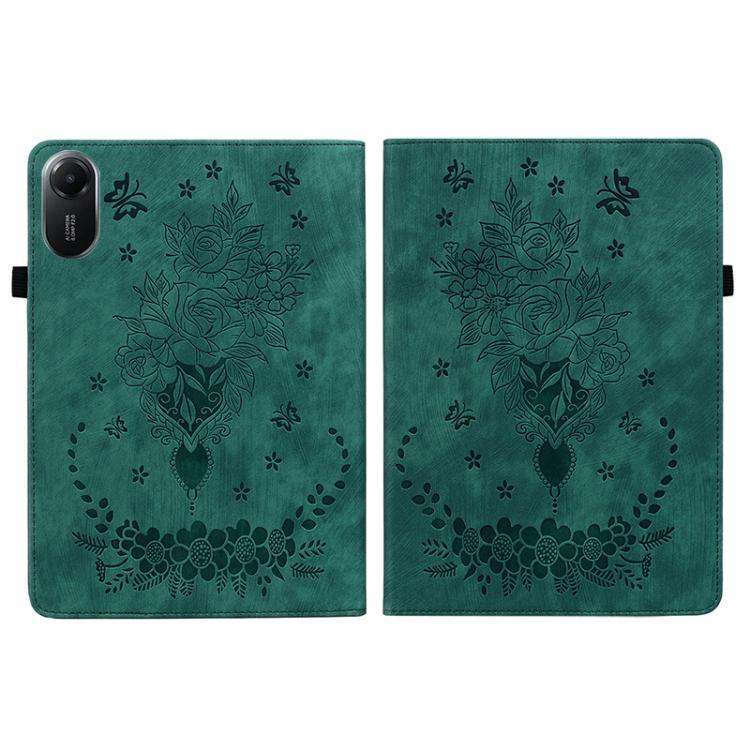 For Redmi Pad 2 / Redmi Pad SE 11 2025 Butterfly Rose Embossed Leather Tablet Case