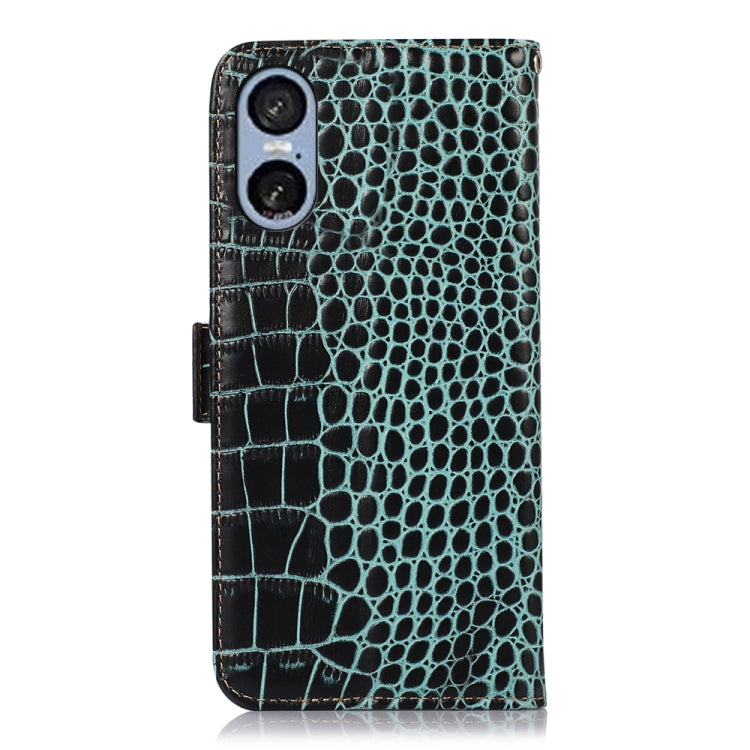 For Sony Xperia 5 VI Crocodile Top Layer Cowhide Leather Phone Case