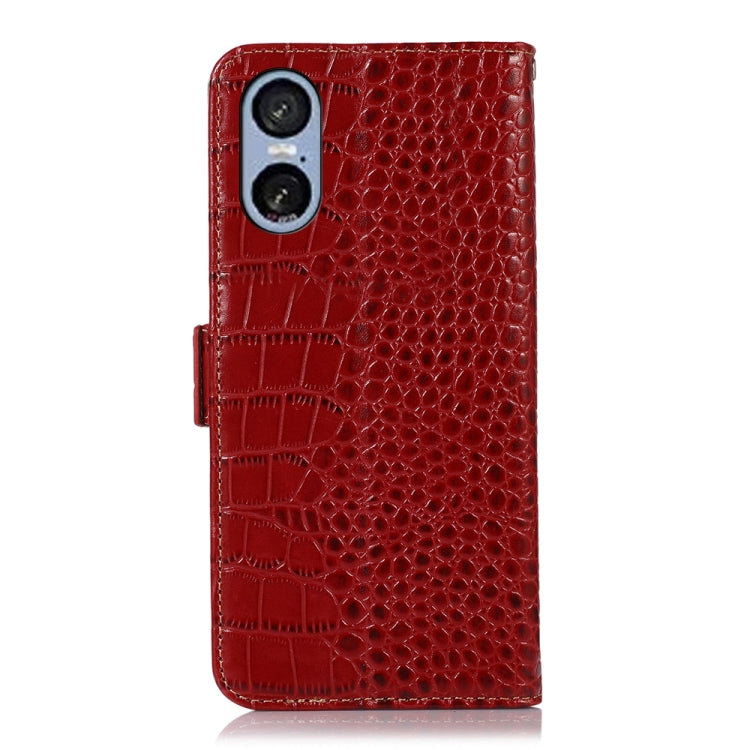 For Sony Xperia 5 VI Crocodile Top Layer Cowhide Leather Phone Case