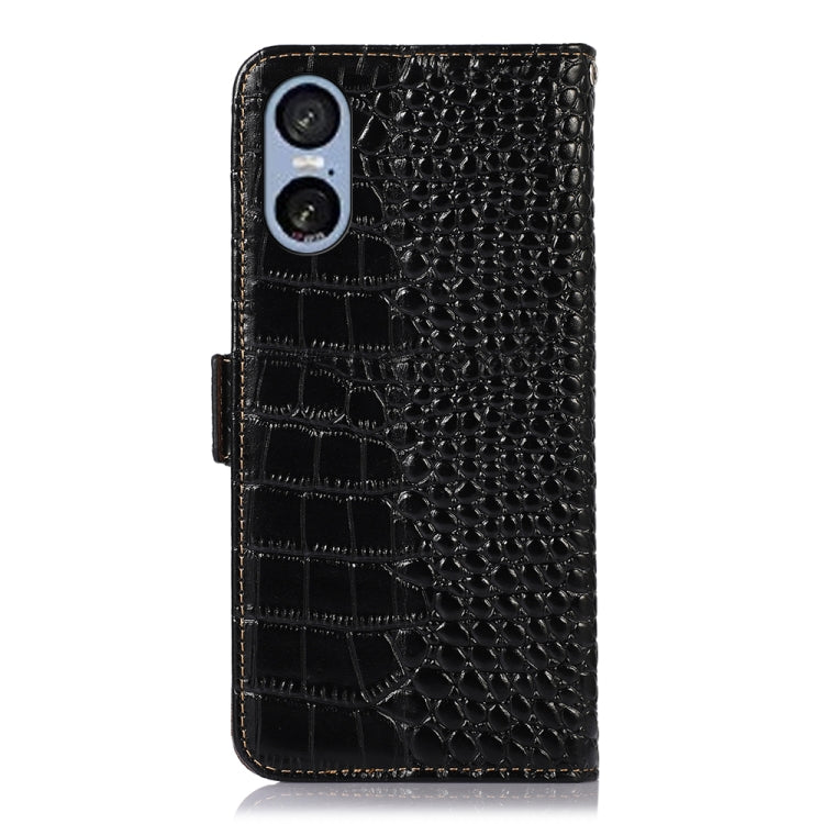 For Sony Xperia 5 VI Crocodile Top Layer Cowhide Leather Phone Case