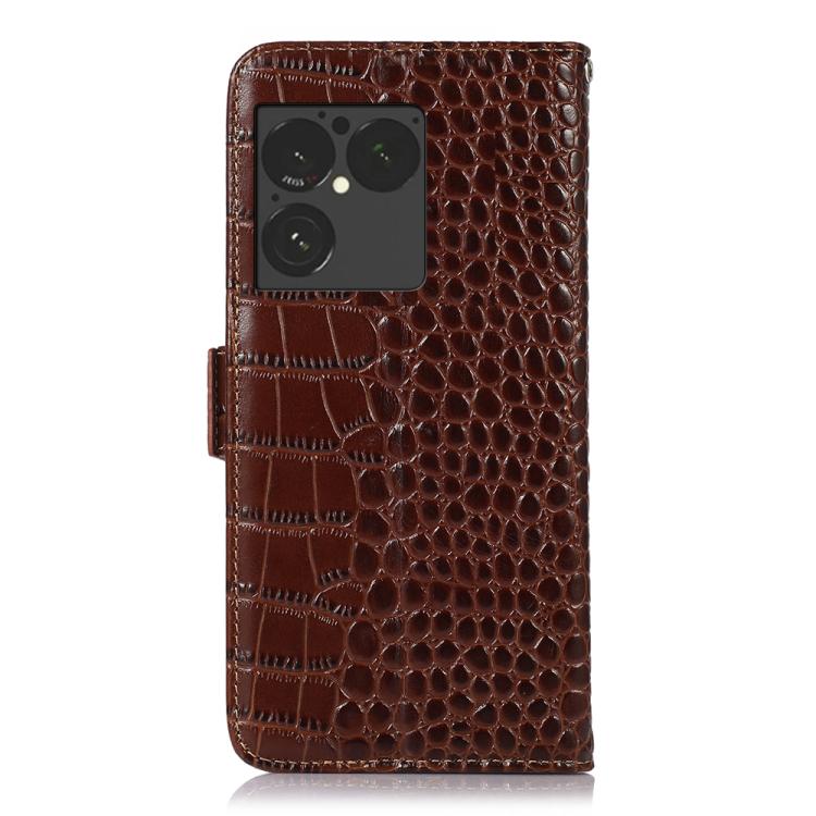 For Sony Xperia 1 VIII Crocodile Top Layer Cowhide Leather Phone Case
