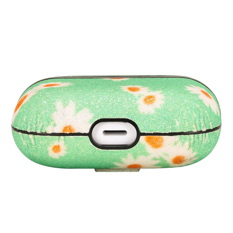 For AirPods Pro PC + PU Glitter Daisy Pattern Earphone Protective Case with Hook