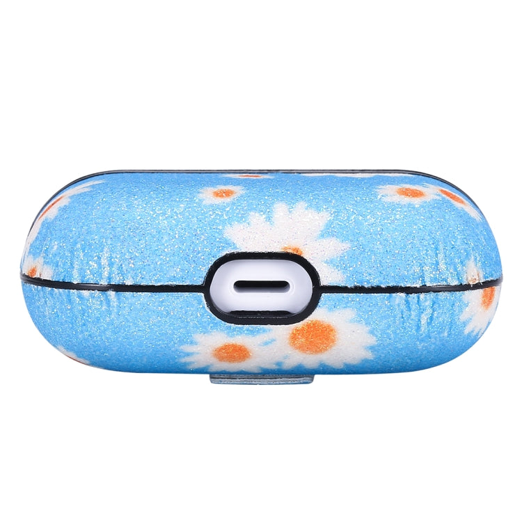 For AirPods Pro PC + PU Glitter Daisy Pattern Earphone Protective Case with Hook