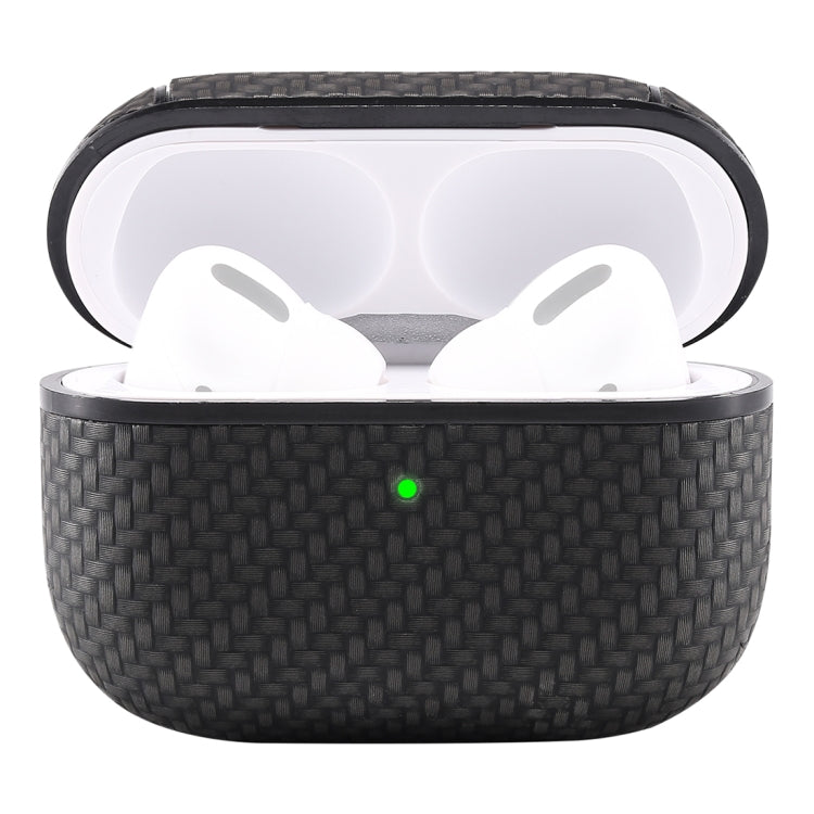 For AirPods Pro PC + PU Carbon Fiber Earphone Protective Case with Hook