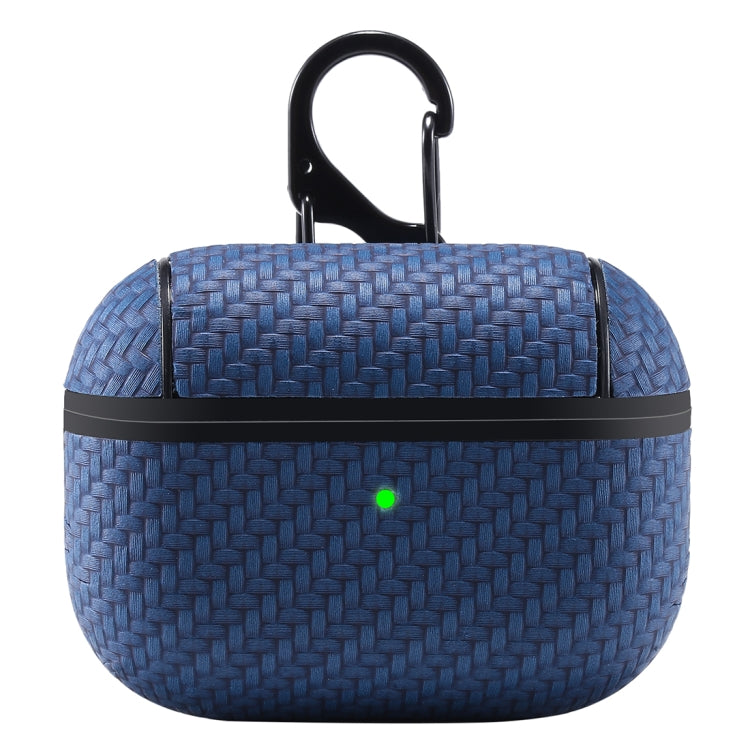 For AirPods Pro PC + PU Carbon Fiber Earphone Protective Case with Hook