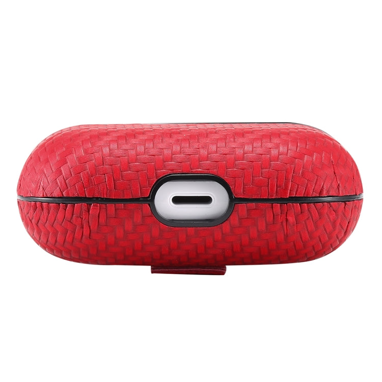 For AirPods Pro PC + PU Carbon Fiber Earphone Protective Case with Hook