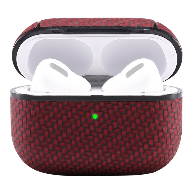For AirPods Pro PC + PU Carbon Fiber Earphone Protective Case with Hook