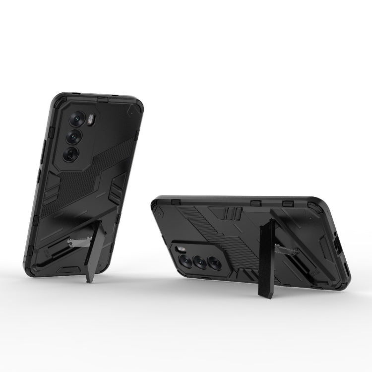 For OPPO Reno12 Global Punk Armor 2 in 1 PC + TPU Phone Case with Holder