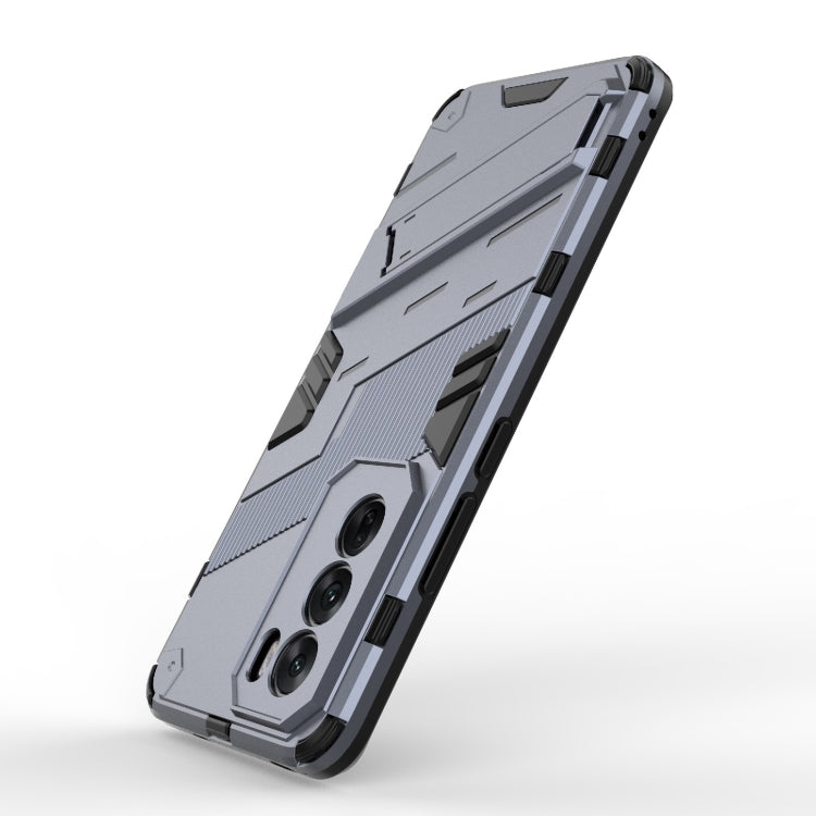 For OPPO Reno12 Global Punk Armor 2 in 1 PC + TPU Phone Case with Holder