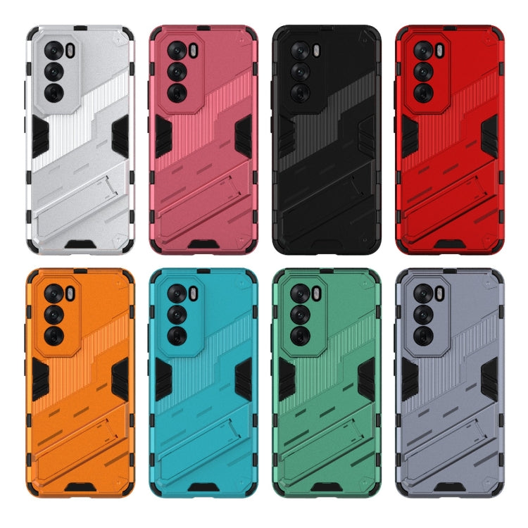 For OPPO Reno12 Global Punk Armor 2 in 1 PC + TPU Phone Case with Holder