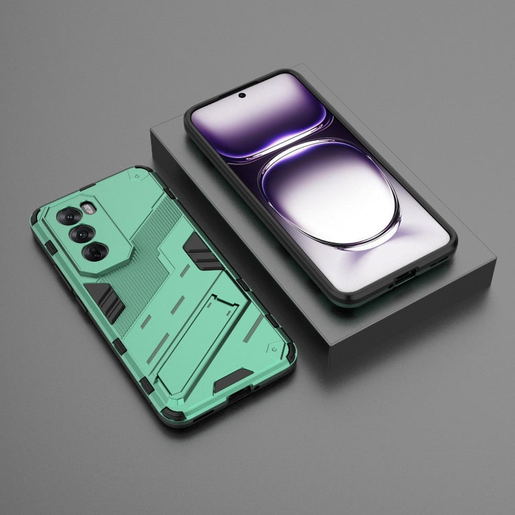 For OPPO Reno12 Global Punk Armor 2 in 1 PC + TPU Phone Case with Holder