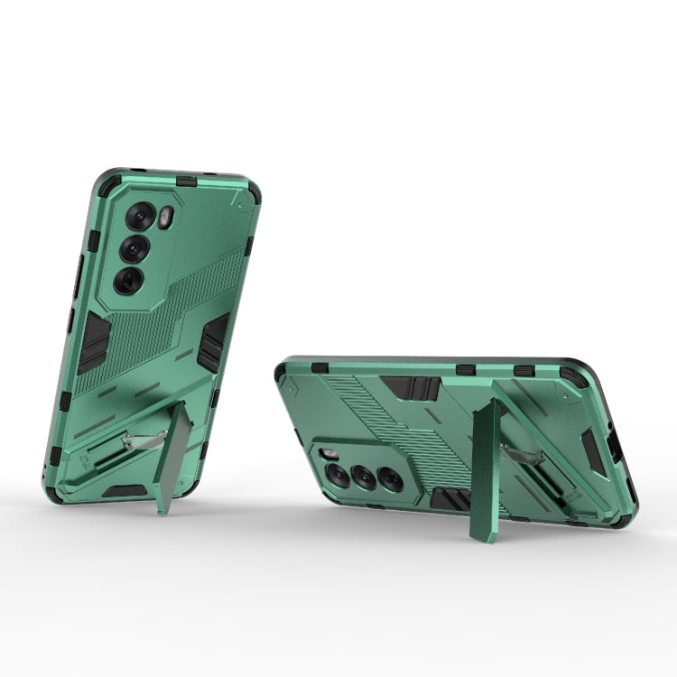 For OPPO Reno12 Global Punk Armor 2 in 1 PC + TPU Phone Case with Holder