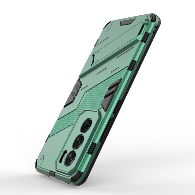 For OPPO Reno12 Global Punk Armor 2 in 1 PC + TPU Phone Case with Holder