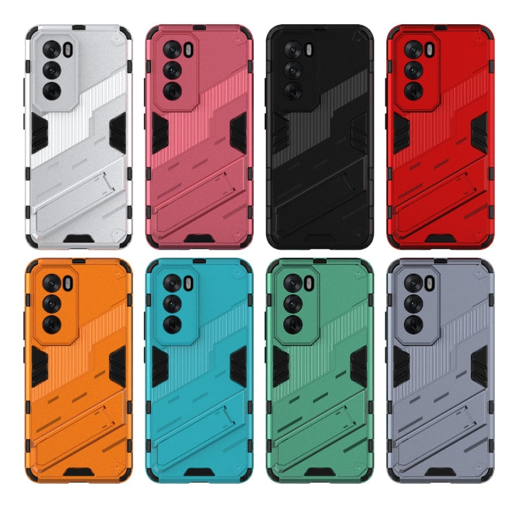 For OPPO Reno12 Pro Global Punk Armor 2 in 1 PC + TPU Phone Case with Holder