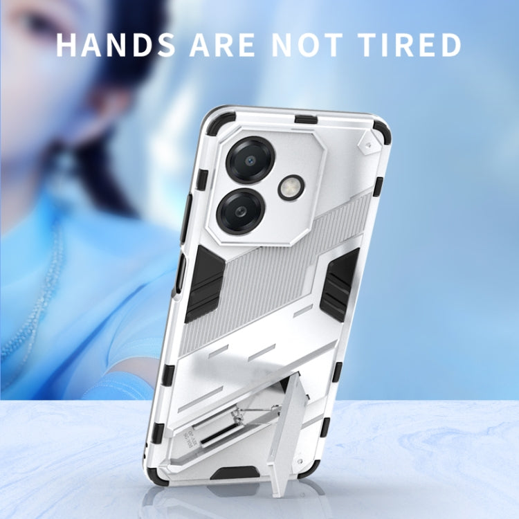 For OPPO A3X 5G India Punk Armor 2 in 1 PC + TPU Phone Case with Holder