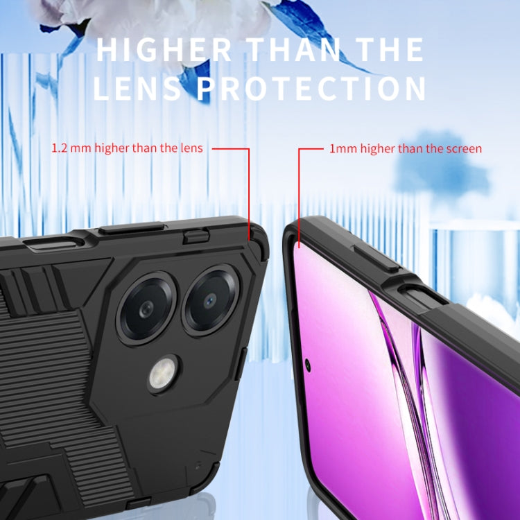 For OPPO A3X 5G India Punk Armor 2 in 1 PC + TPU Phone Case with Holder