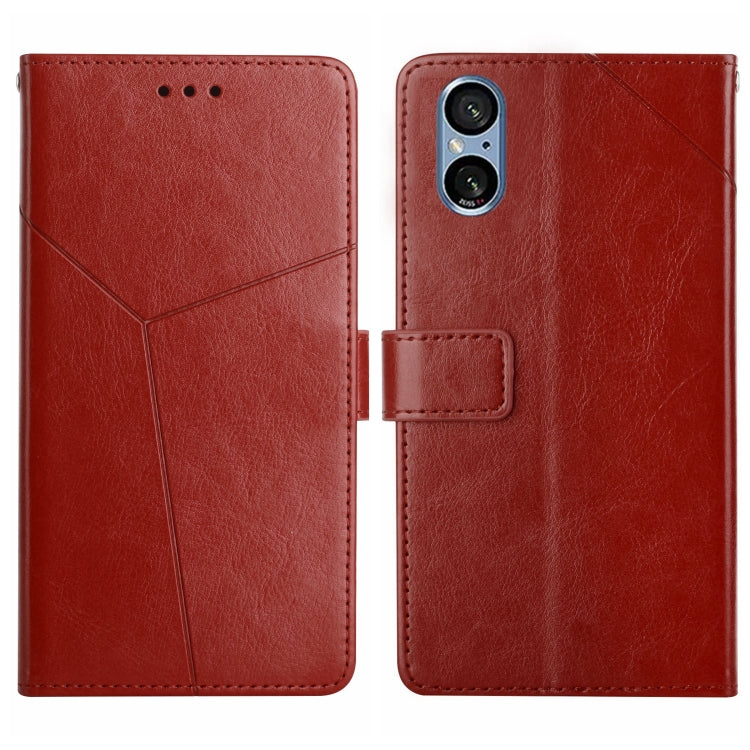 For Sony Xperia 5 V Y-shaped Pattern Flip Leather Phone Case