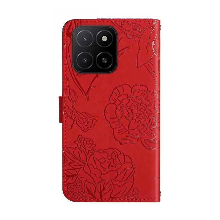 For Honor X5b 4G / X5b Plus 4G HT03 Skin Feel Butterfly Embossed Flip Leather Phone Case