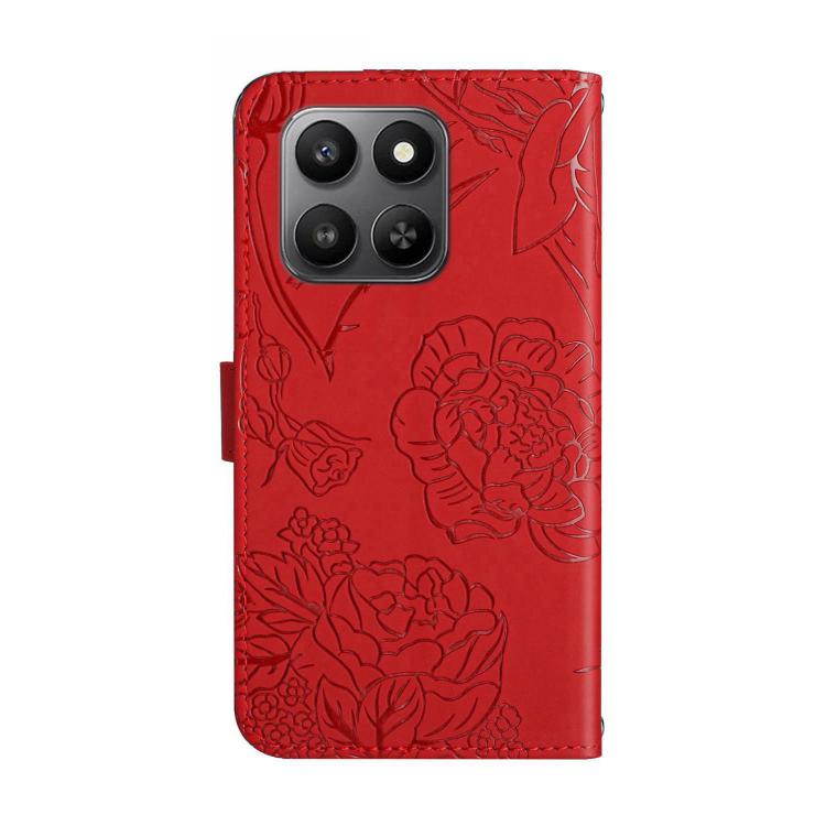 For Honor 400 Smart 5G HT03 Skin Feel Butterfly Embossed Flip Leather Phone Case