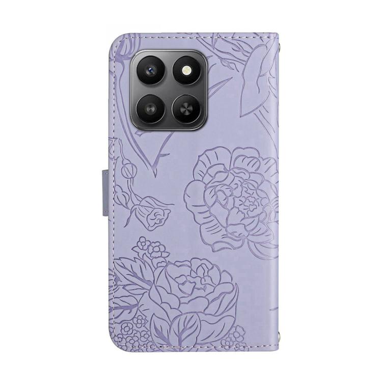 For Honor 400 Smart 5G HT03 Skin Feel Butterfly Embossed Flip Leather Phone Case