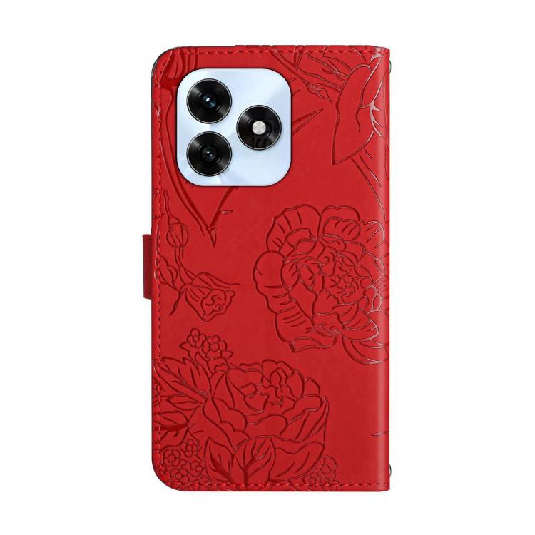 For Honor X5c Plus HT03 Skin Feel Butterfly Embossed Flip Leather Phone Case