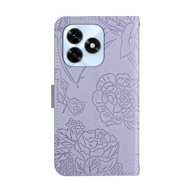 For Honor X5c Plus HT03 Skin Feel Butterfly Embossed Flip Leather Phone Case