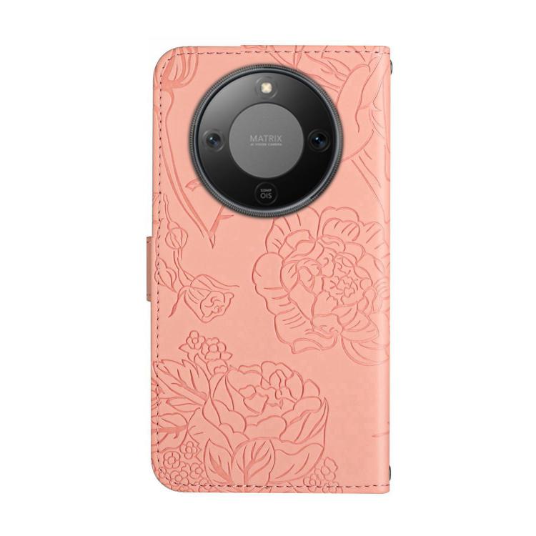 For Honor X9d 5G Global HT03 Skin Feel Butterfly Embossed Flip Leather Phone Case