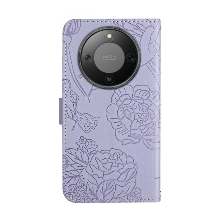 For Honor X9d 5G Global HT03 Skin Feel Butterfly Embossed Flip Leather Phone Case