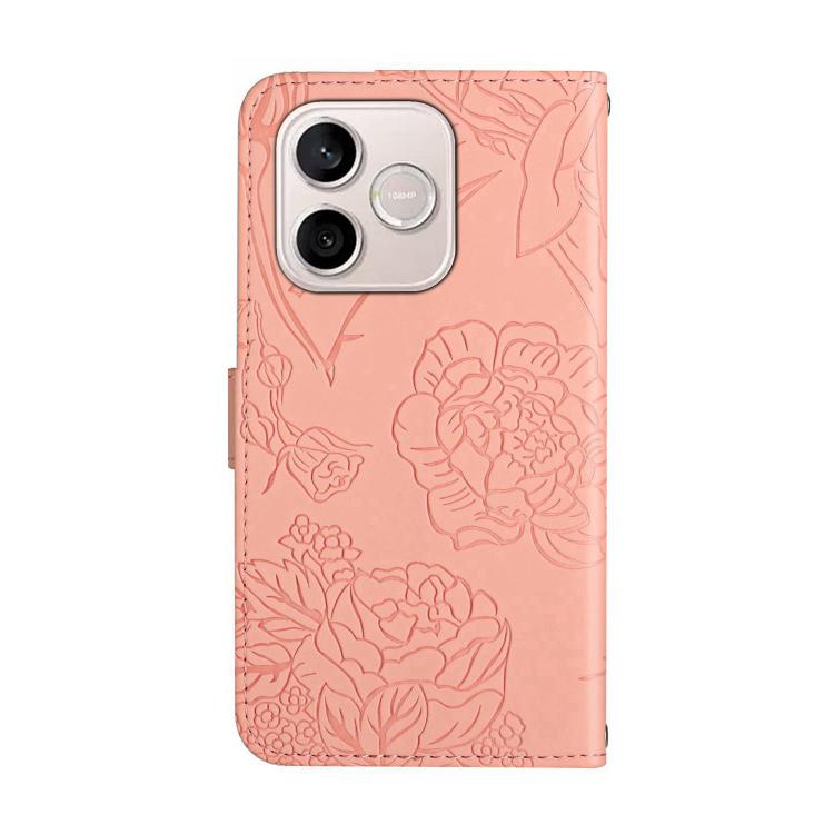 For Honor 600 Lite Global HT03 Skin Feel Butterfly Embossed Flip Leather Phone Case