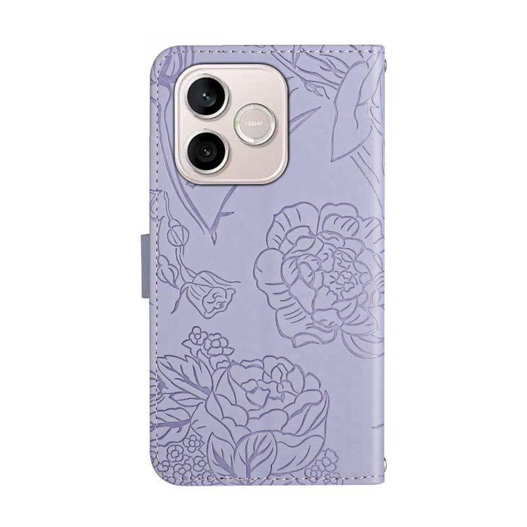 For Honor 600 Lite Global HT03 Skin Feel Butterfly Embossed Flip Leather Phone Case