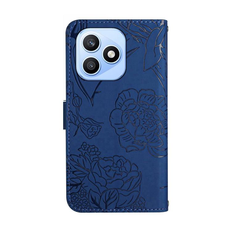 For Honor X8d 4G HT03 Skin Feel Butterfly Embossed Flip Leather Phone Case