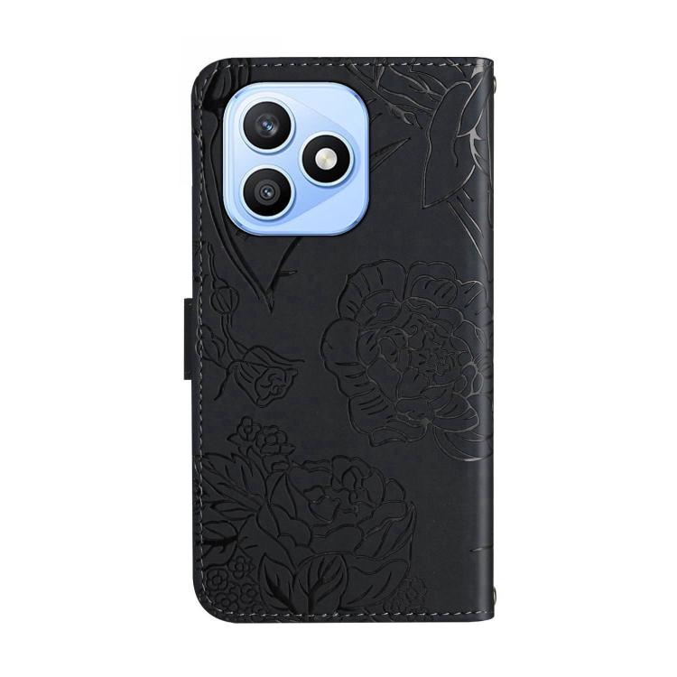 For Honor X8d 4G HT03 Skin Feel Butterfly Embossed Flip Leather Phone Case