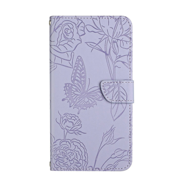 For Sony Xperia 5 V HT03 Skin Feel Butterfly Embossed Flip Leather Phone Case