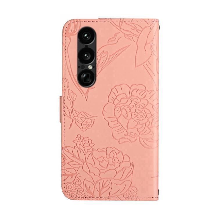 For Sony Xperia 1 VII HT03 Skin Feel Butterfly Embossed Flip Leather Phone Case