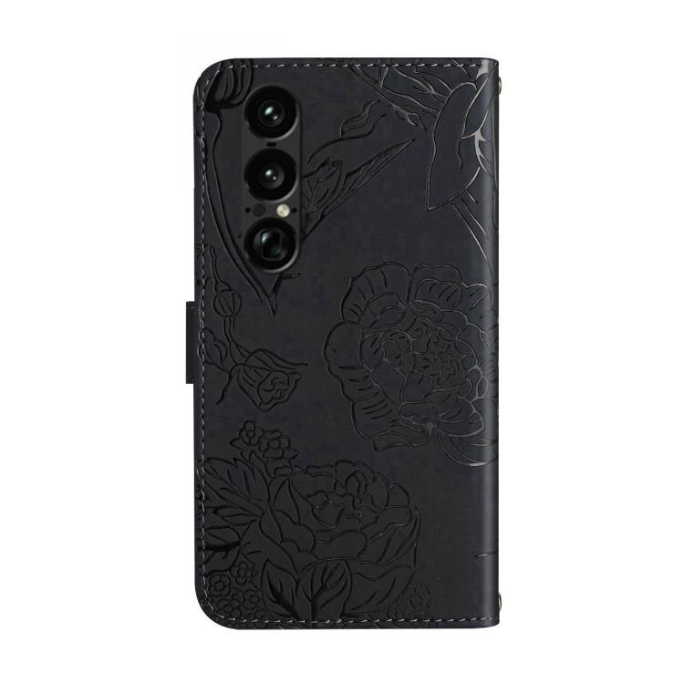 For Sony Xperia 1 VII HT03 Skin Feel Butterfly Embossed Flip Leather Phone Case