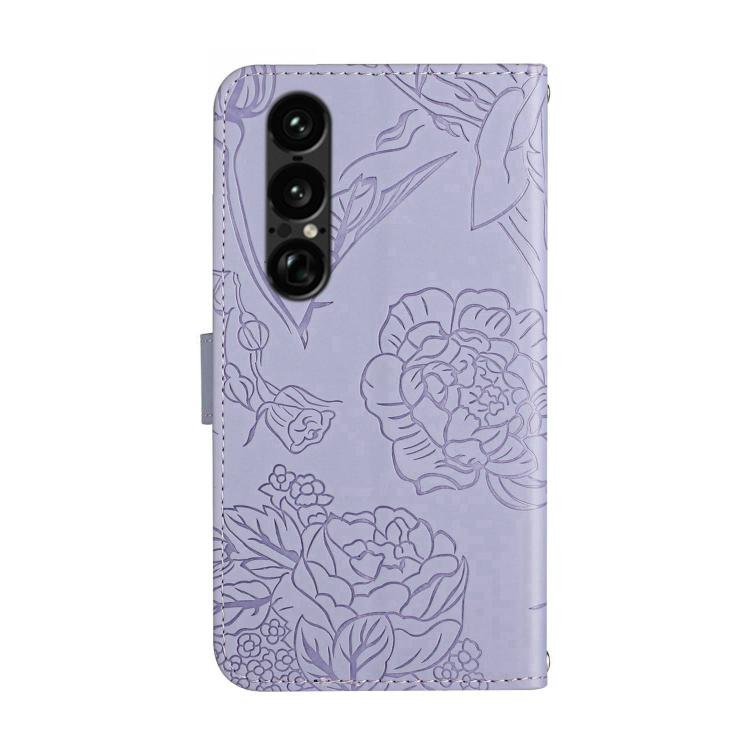 For Sony Xperia 1 VII HT03 Skin Feel Butterfly Embossed Flip Leather Phone Case