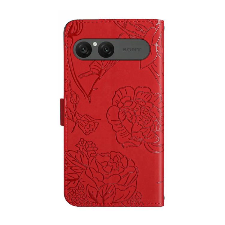 For Sony Xperia 10 VII HT03 Skin Feel Butterfly Embossed Flip Leather Phone Case
