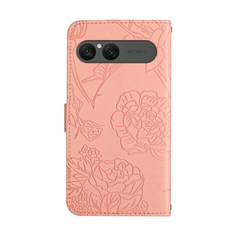 For Sony Xperia 10 VII HT03 Skin Feel Butterfly Embossed Flip Leather Phone Case