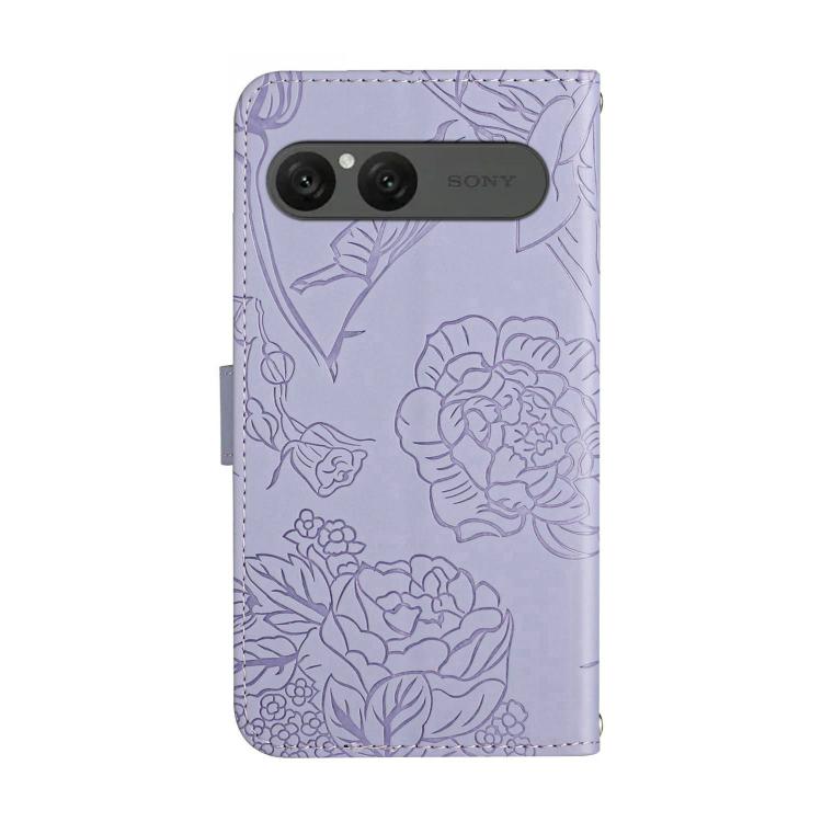 For Sony Xperia 10 VII HT03 Skin Feel Butterfly Embossed Flip Leather Phone Case