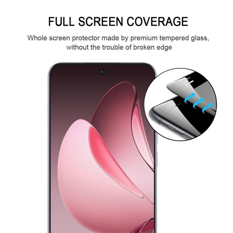 For OPPO Reno13 Pro Global 9H HD 3D Curved Edge Tempered Glass Film - Black
