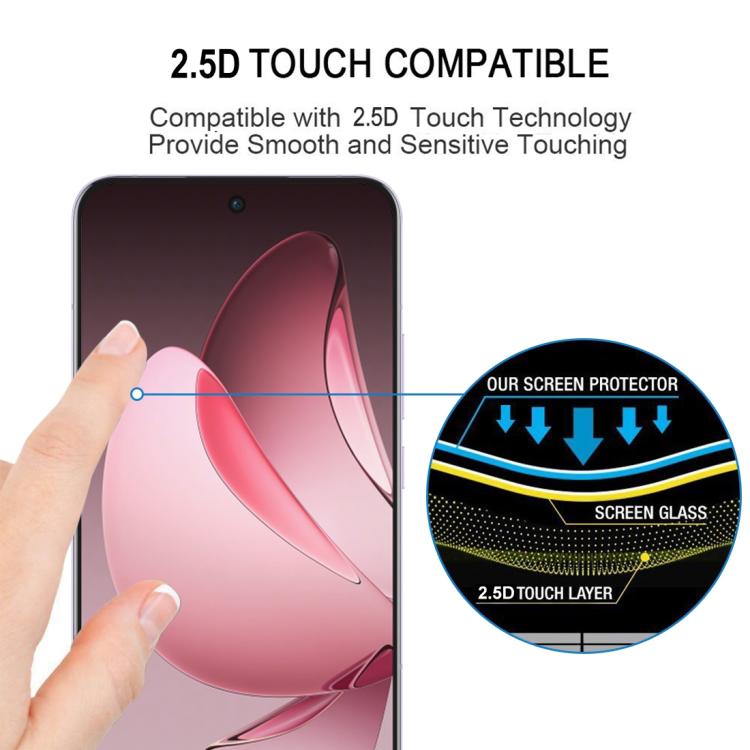 For OPPO Reno13 Pro Global 9H HD 3D Curved Edge Tempered Glass Film - Black