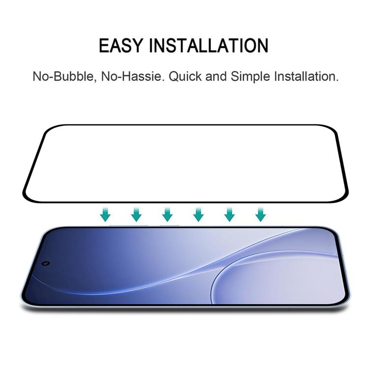 For OPPO Reno15 5G Global 9H HD 3D Curved Edge Tempered Glass Film - Black