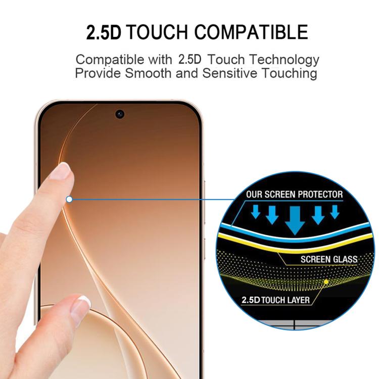 For OPPO Reno15 Pro 5G Global 9H HD 3D Curved Edge Tempered Glass Film - Black