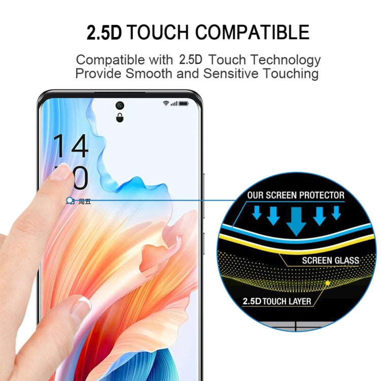 For OPPO A2 Pro 25pcs 9H HD 3D Curved Edge Tempered Glass Film(Black)
