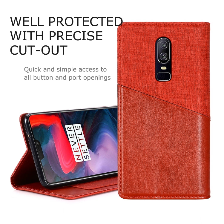 For OnePlus 6 MUXMA MX109 Horizontal Flip Leather Case with Holder & Card Slot & Wallet
