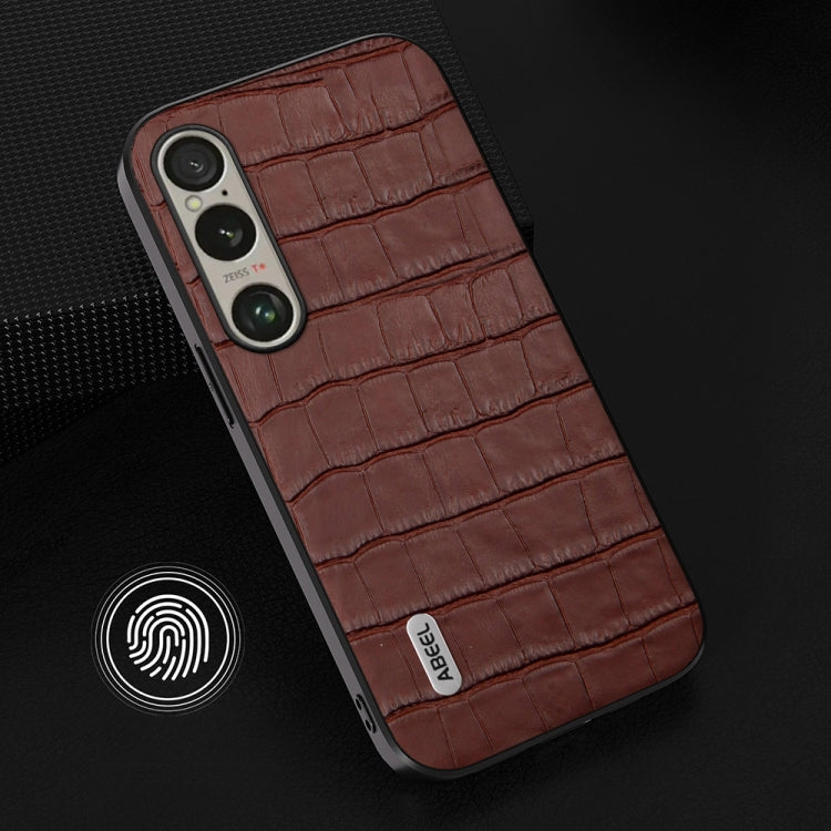 For Sony Xperia 1 VI ABEEL Crocodile Texture Genuine Leather Phone Case