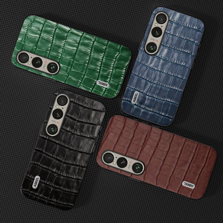 For Sony Xperia 1 VI ABEEL Crocodile Texture Genuine Leather Phone Case