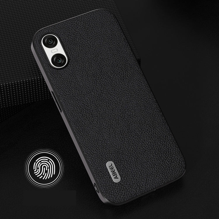 For Sony Xperia 10 VI ABEEL Genuine Leather + PC Litchi Texture Phone Case